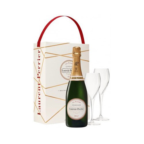 Laurent-Perrier La Cuvee NV 75cl + 2 Glasses Set