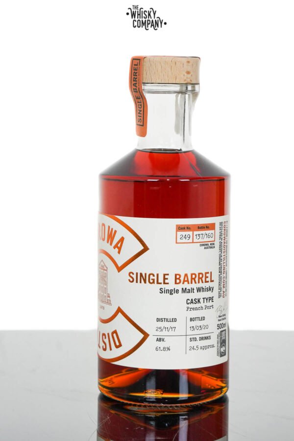 Corowa Single Barrel Peated French Oak Port Cask Matured Single Malt Whisky – Cask 249 (500ml)