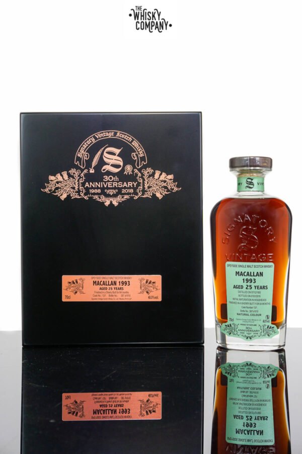 Macallan 1993 Aged 25 Years Single Malt Scotch Whisky – Signatory Vintage 30th Anniversary (700ml)