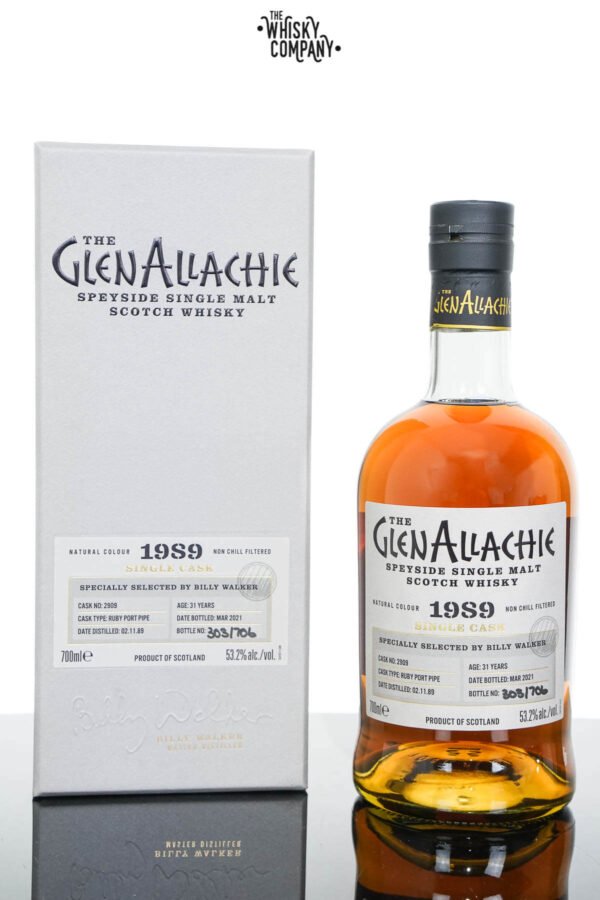 GlenAllachie 1989 Aged 31 Years Ruby Port Pipe Matured Single Malt Scotch Whisky – Cask 2909 (700ml)